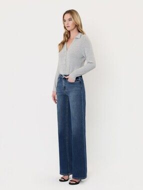 Flying Monkey Size 32 High Rise Loose Wide Leg Blue Jeans